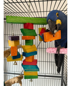 Parrot-Supplies Trio Block Tower Chunky Wood Macaw Toy